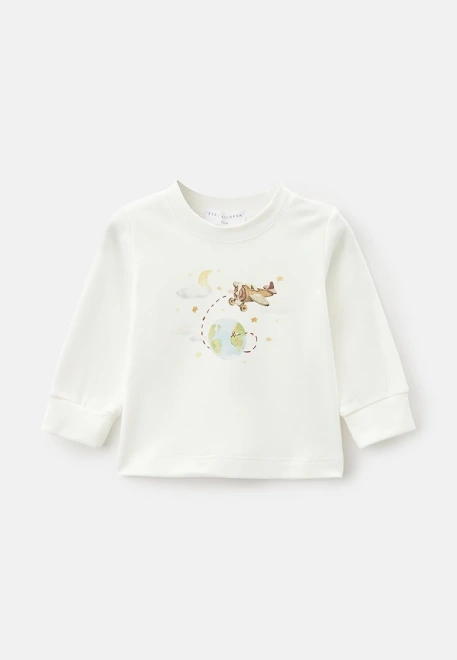 Лонгслив для малышей с принтом из натурального хлопка