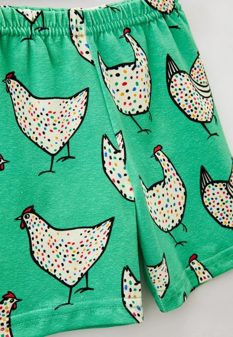 Шорты трикотажные с курочками в крапинку