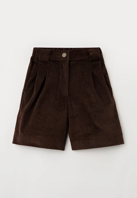 Шорты из плотного коричневого вельвета 