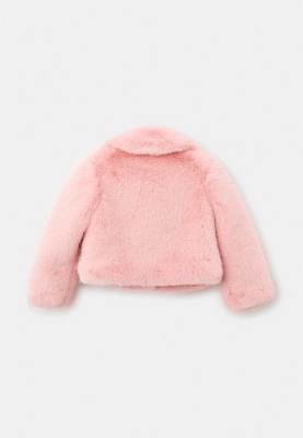 Шуба Рич из искусственного меха в розовом цвете