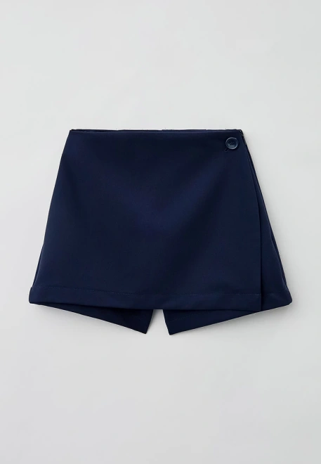 Юбка - шорты из костюмной ткани в темно-синем цвете