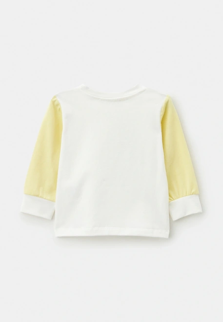 Лонгслив Мэт с принтом в молочном и желтом цвете