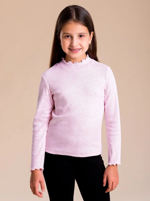 Водолазка из ткани в рубчик с небольшим утеплителем