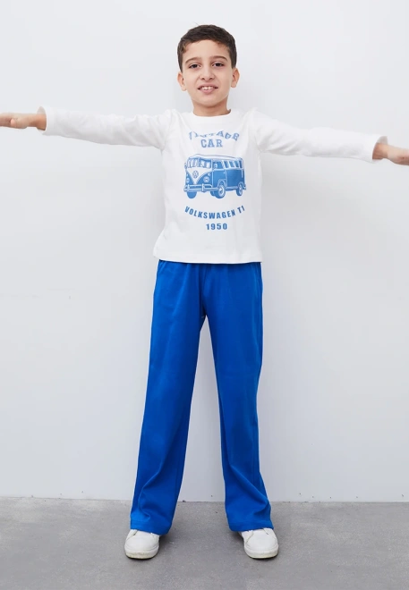 Пижама с брюками на мальчика с принтом ретро автомобиля 