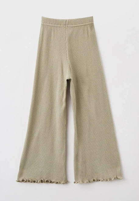 Брюки свободные из ткани в рубчик 