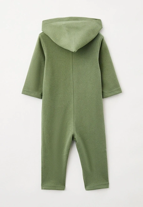 Комбинезон для малышей из трикотажа на пуговицах и с капюшоном 