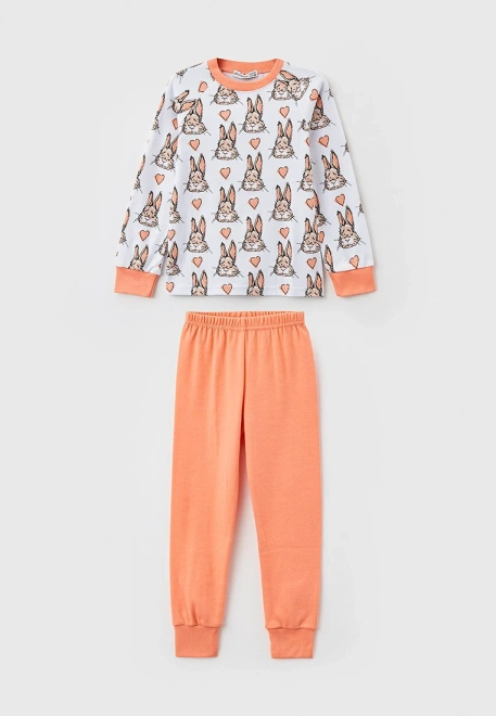 Пижама из хлопкового трикотажа с принтом кролики