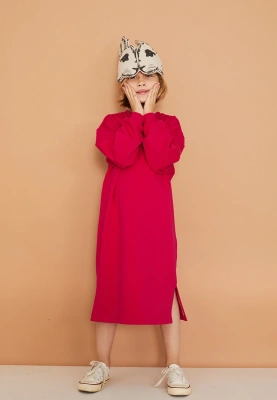 Платье длинное свободного кроя из мягчайшего футера с небольшим начесом