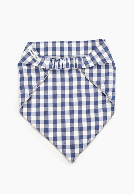 Косынка из хлопка в клетку на резинке