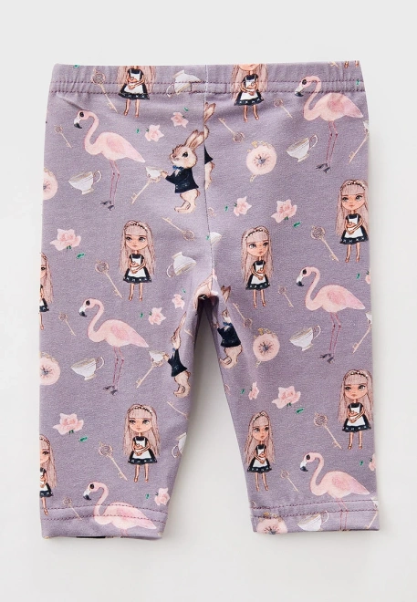 Леггинсы с куклой для малышей в фиолетовом цвете