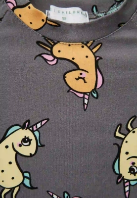 Пижама с единорожками в темно-сером цвете