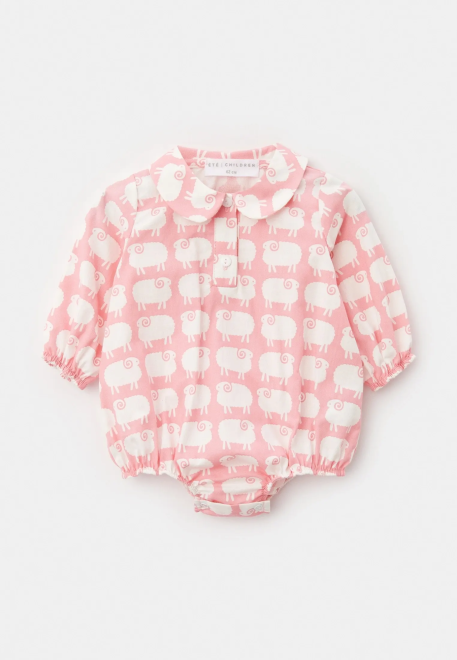 Ромпер Валенсия из хлопка в розовом цвете