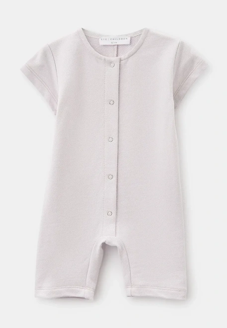 Комбинезон из трикотажного хлопка бледно-сиреневого цвета на кнопках 