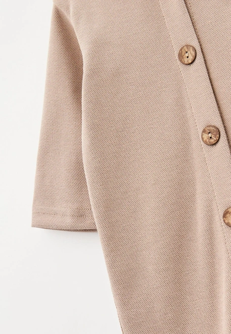 Комбинезон для малышей из трикотажа на пуговицах и с капюшоном 