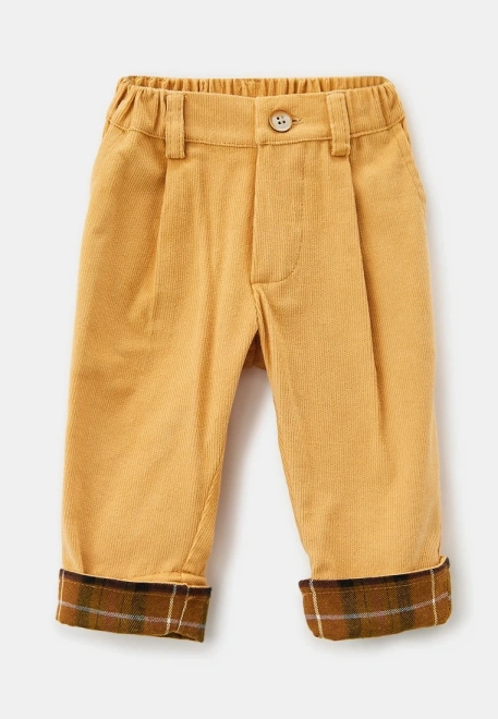 Брюки Букля из микровельвета горчичного цвета для малыша 