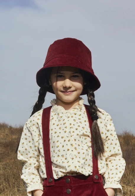 Панама бордовая из вельвета на подкладе