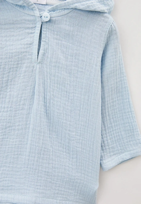 Рубашка с капюшоном  для малышей из муслина