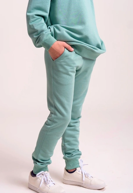 Костюм трикотажный с удлиненной толстовкой и брюками из футера