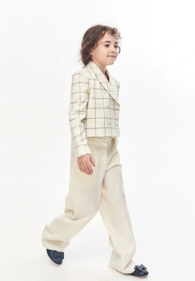 Жакет из костюмной ткани в клетку для девочек