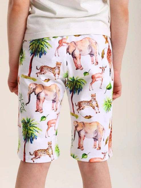 Шорты из трикотажа с ярким принтом
