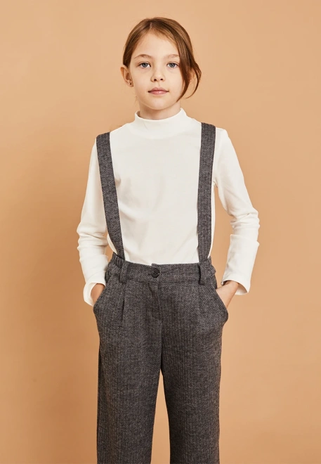 Брюки со съемными подтяжками из мягкой трикотажной ткани 