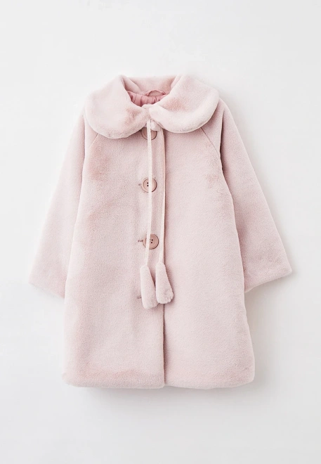 Шуба для малышей на пуговицах и с круглым воротником 