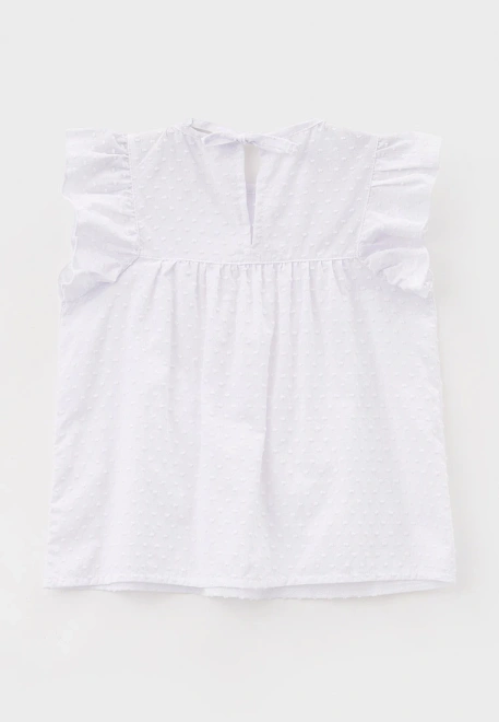 Блузка летняя с рукавами-крылышками из текстурного хлопка