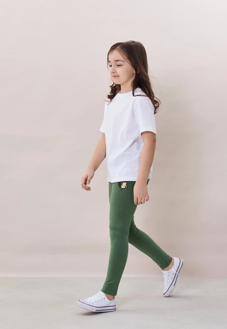 Леггинсы с цветком в зеленом цвете