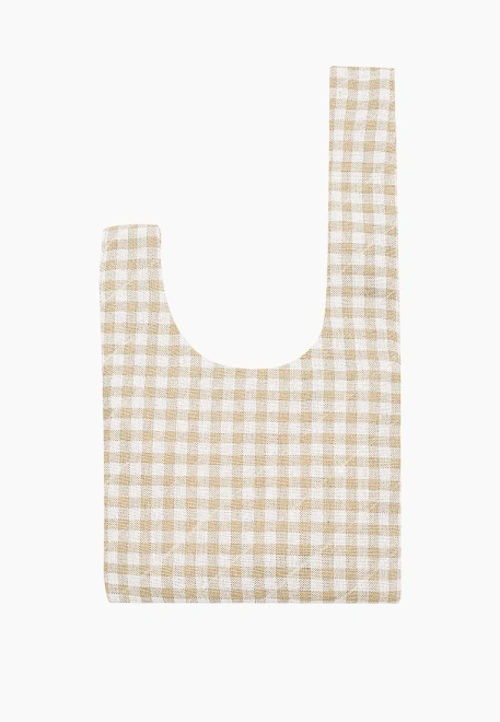 Сумка из стеганной ткани в клетку 