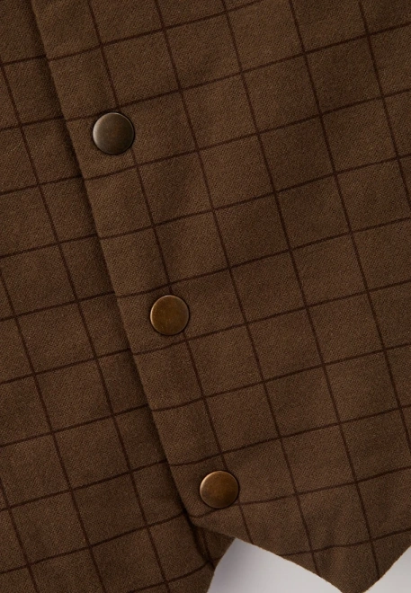 Жилет в клетку классический  с тонким утеплителем 