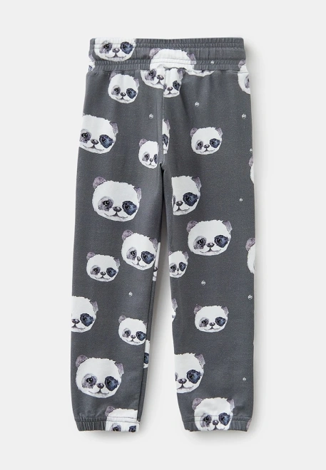 Костюм бомбер и брюки с принтом "Панда"