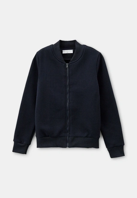 Бомбер темно-синего цвета с начесом