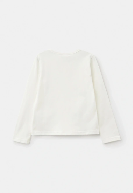 Лонгслив Дуняша с кружевным воротником в молочном цвете 