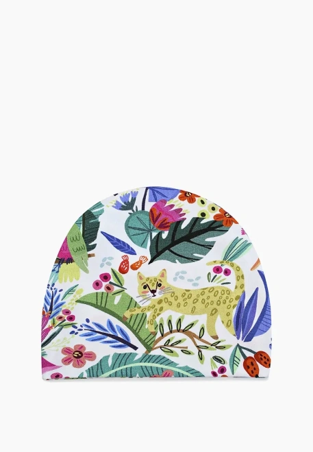 Шапка трикотажная с принтом джунглии