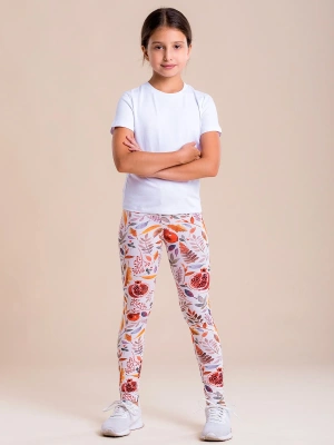 Леггинсы с гранатом и цветами в молочном окрасе