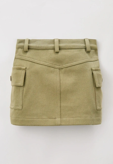 Юбка мини из денима с накладными карманами