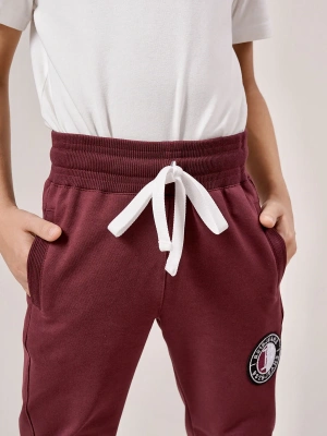 Брюки из футера прямого кроя с нашивкой 