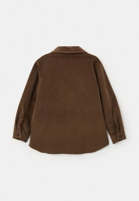 Рубашка Денди с фигурным низом в коричневом цвете