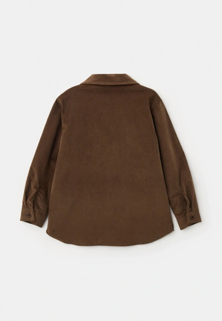Рубашка Денди с фигурным низом в коричневом цвете