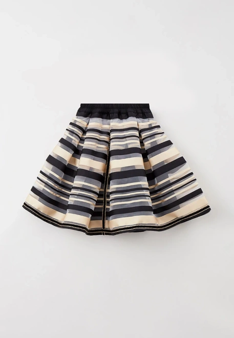 Юбка нарядная из органзы в горизонтальную полоску