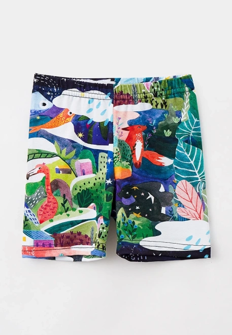 Шорты трикотажные с ярким сказочным принтом