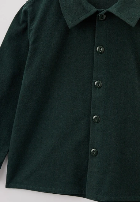 Рубашка из фланели для мальчика темно-зеленого цвета