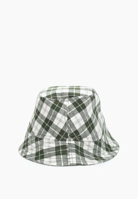 Панама в клетку из теплого хлопка