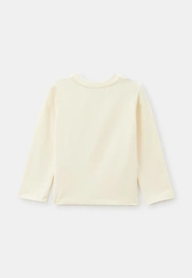 Лонгслив с принтом в молочном цвете для девочек