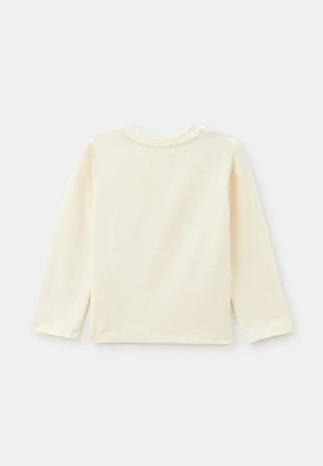 Лонгслив с принтом в молочном цвете для девочек