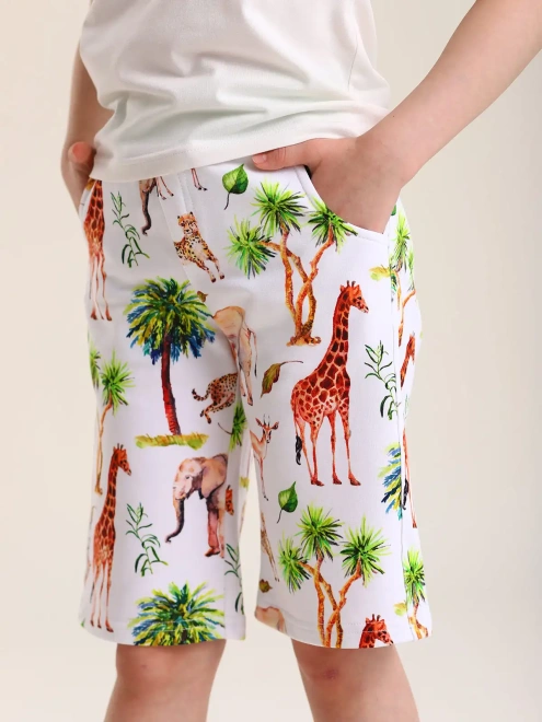 Шорты из трикотажа с ярким принтом
