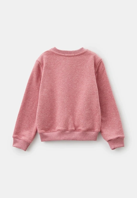 Свитшот розовый из футера с принтом веспа 