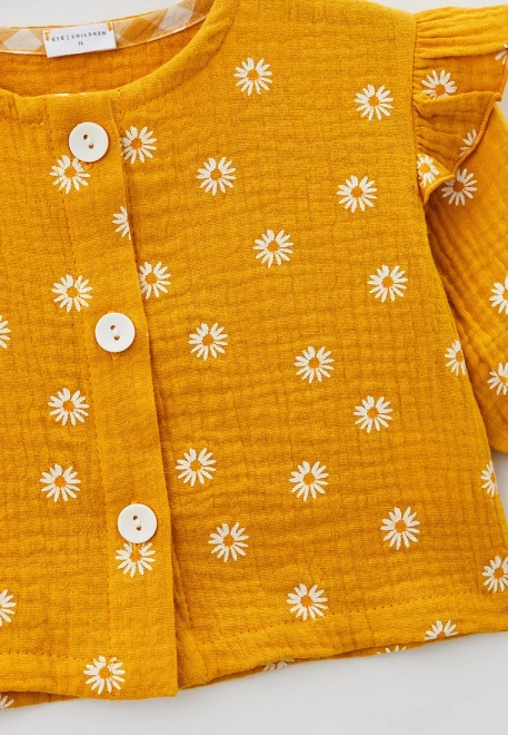 Блузка для малышей из муслина с принтом ромашки  Блузка для малышей из муслина с принтом ромашки