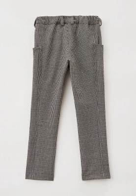 Брюки со смещенными назад боковыми швами из костюмной ткани в мелкую клетку