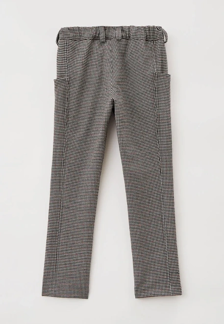 Брюки со смещенными назад боковыми швами из костюмной ткани в мелкую клетку
